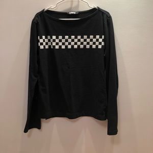 REFORMATION BLACK CHECKERED SWEATER